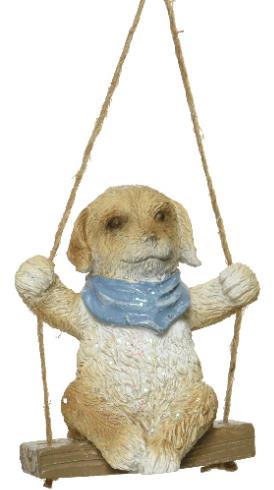 Figur auf Schaukel - Hund (hell)