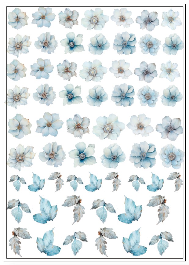 2 Bogen Folienblumen "Wintermärchen2"