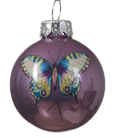 Glas-Kugel "Schmetterling" - Violet