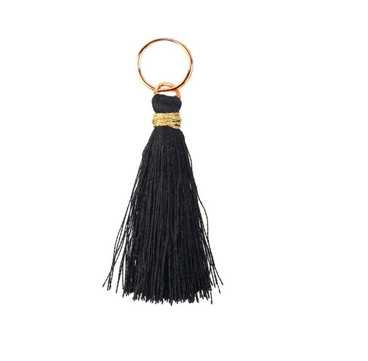 12x Quasten "Tassel" schwarz