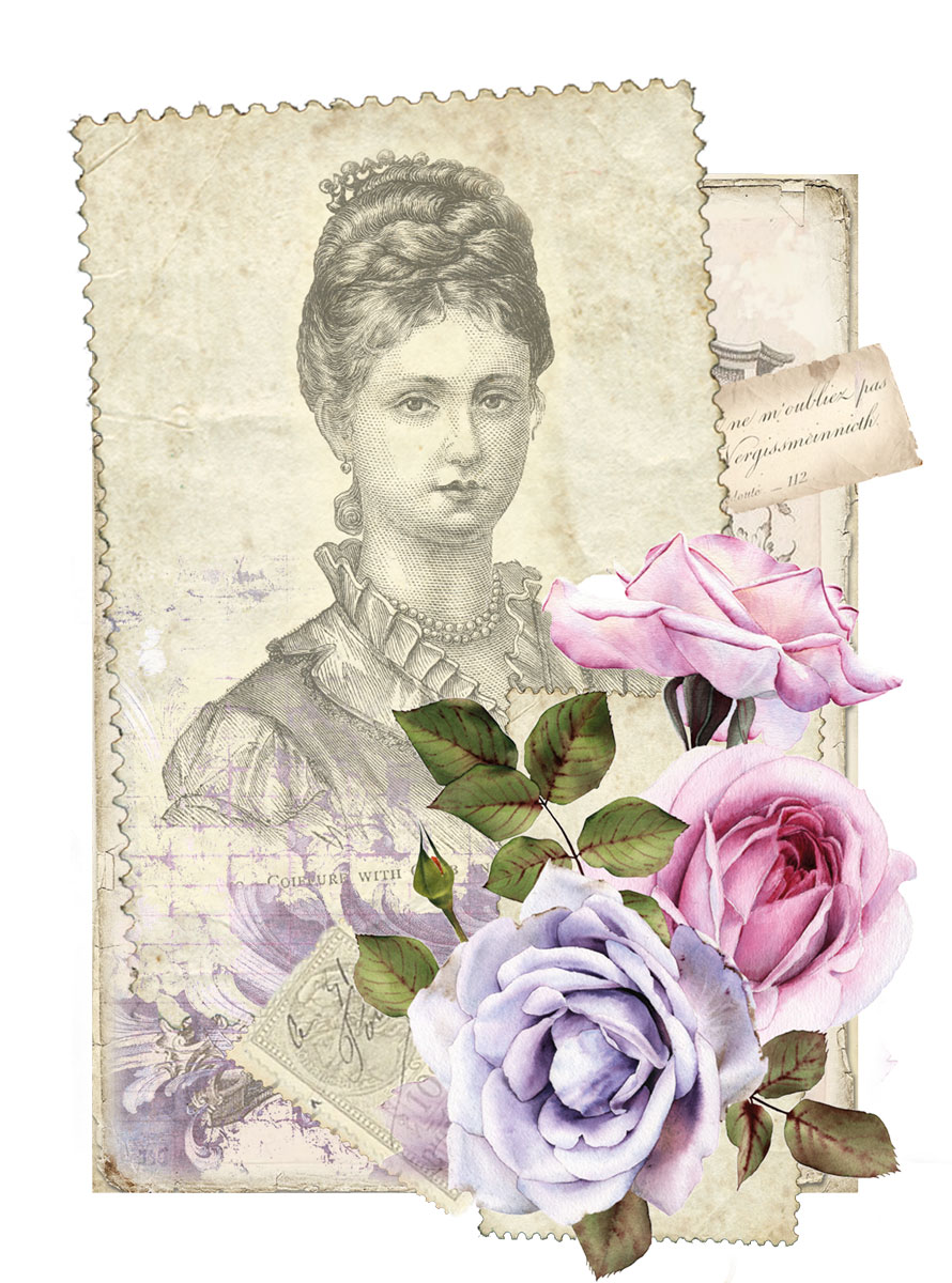 Porzellansticker "Elegant Rose" 5