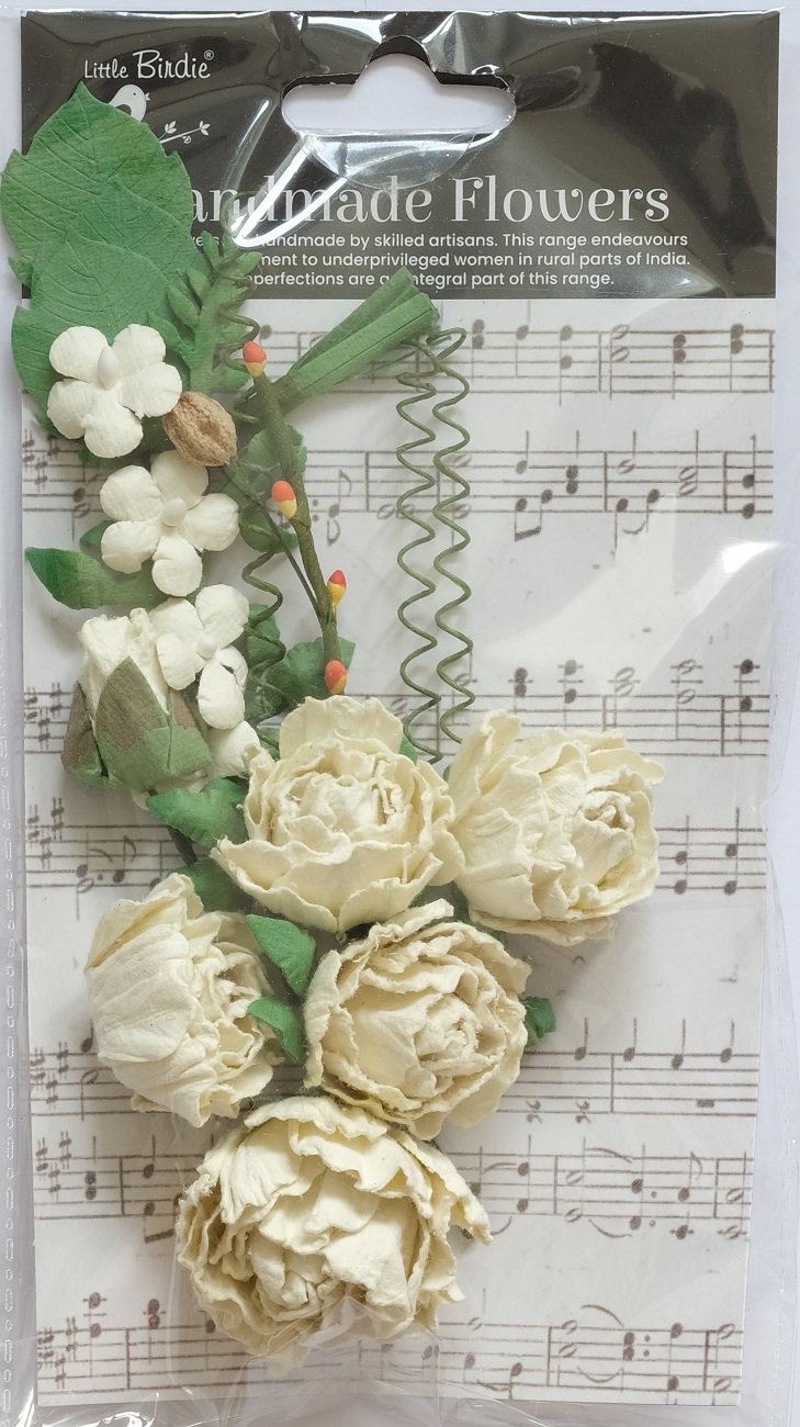 Papierblumen "Berta" - Ivory Pearl