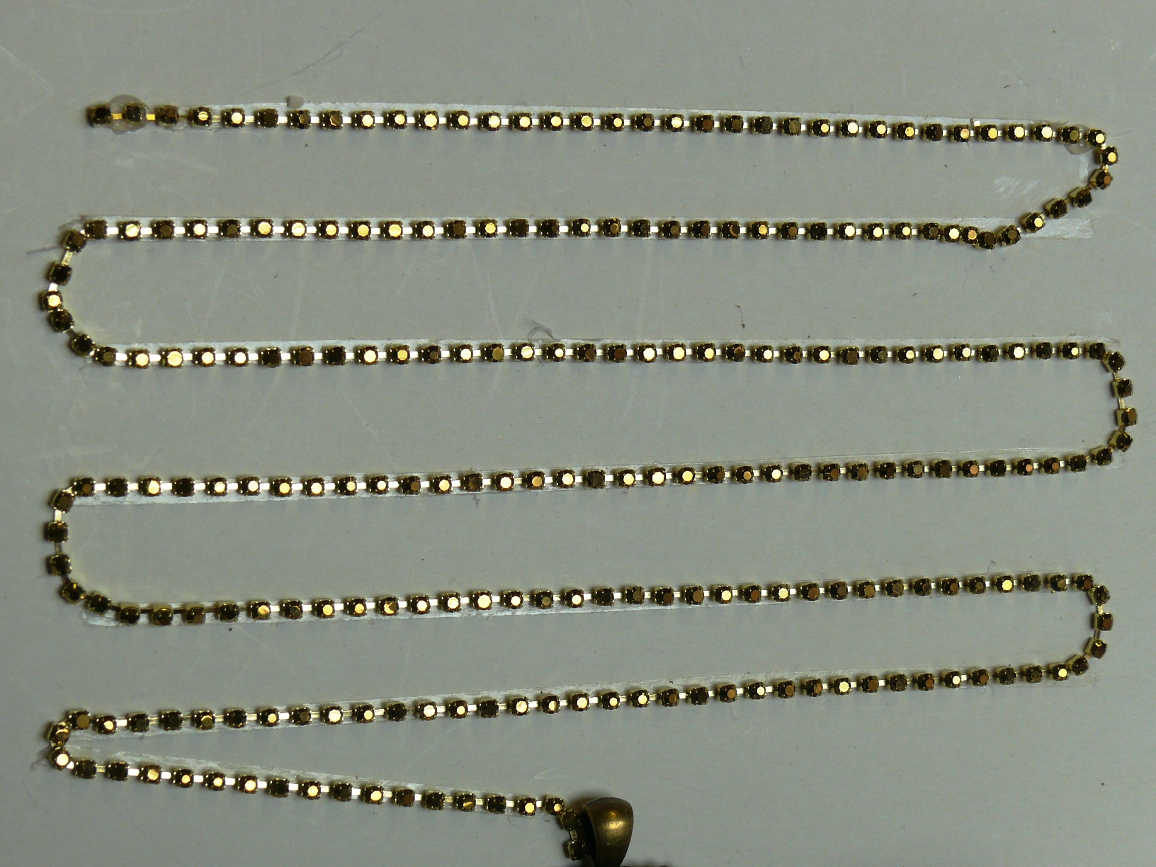 Kette mit Strass - Gold (ca. 1 m)