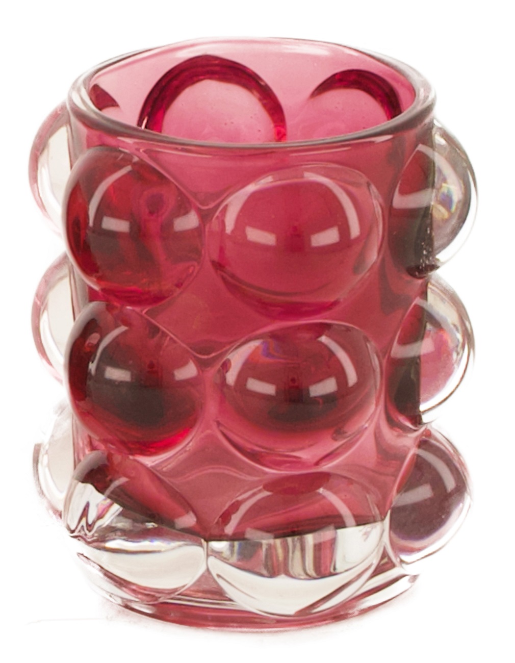 Teelichtglas "Bubble" - dunkelrot