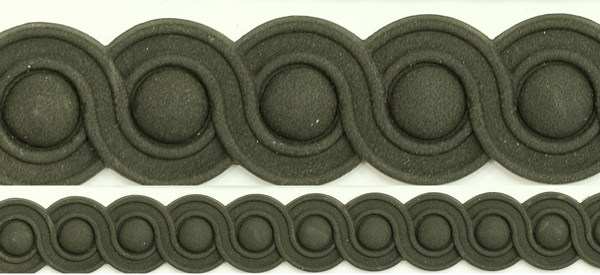 3er-Set Zierbordüre "Kreise" schwarz