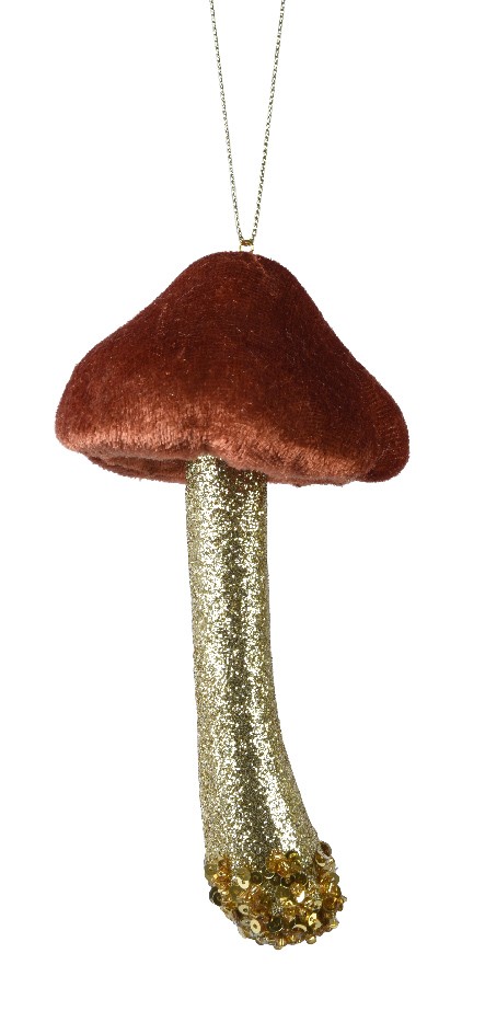 Anhänger "Pilz" - braun - 14 cm