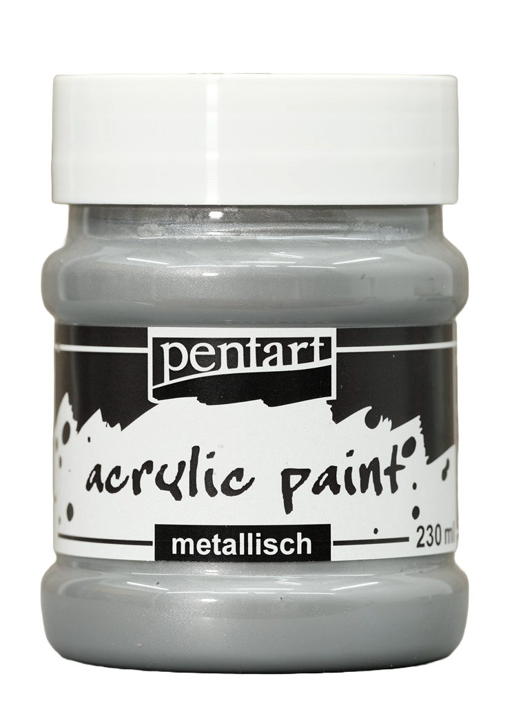 Acrylfarbe metallic - silber-230 ml