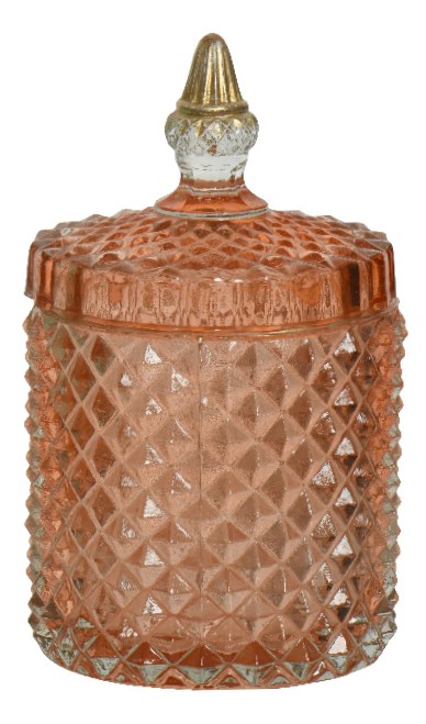 Kleines Glas mit Deckel - apricot