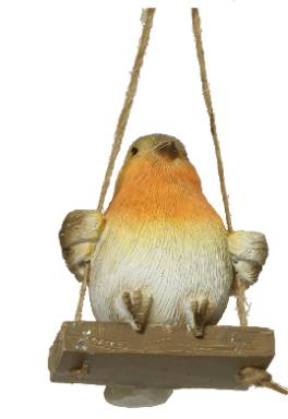 Figur auf Schaukel - Vogel (orange)
